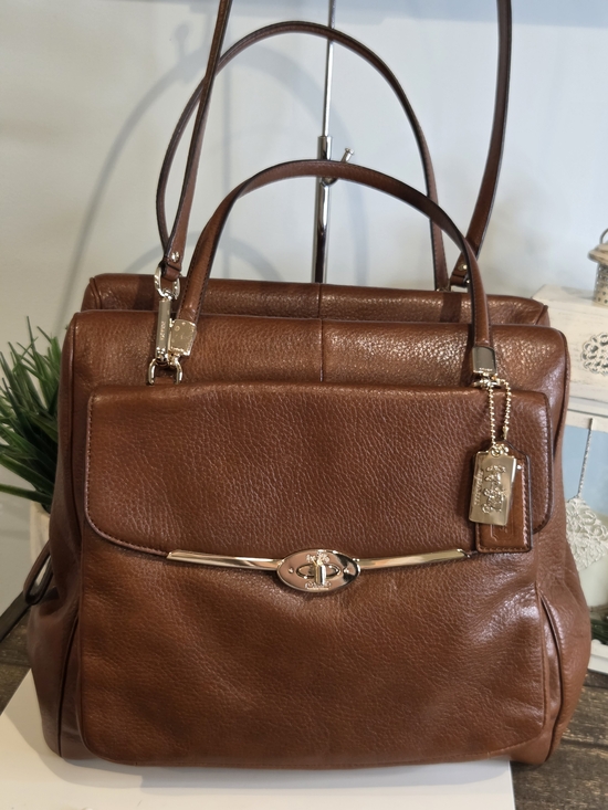 Coach Handbags - Coach Madison Madeline Leather Satchel With Gold Tone Hardware